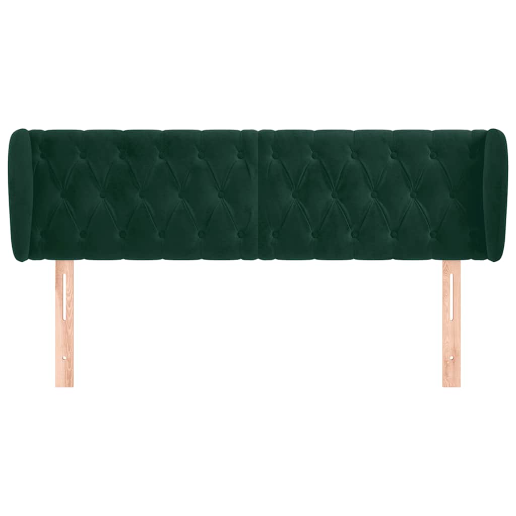 Testiera ad Orecchio Verde Scuro 147x23x78/88 cm in Velluto