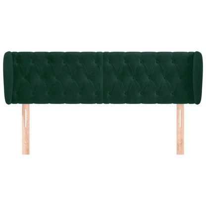 Testiera ad Orecchio Verde Scuro 147x23x78/88 cm in Velluto