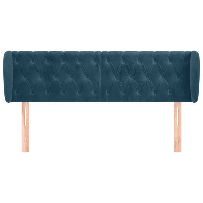 Testiera ad Orecchio Blu Scuro 147x23x78/88 cm in Velluto