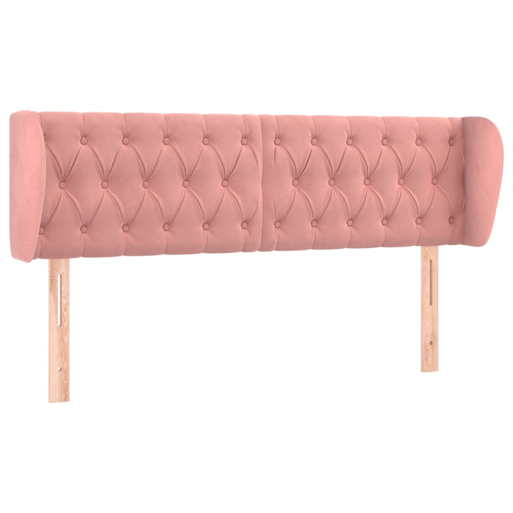 Testiera ad Orecchio Rosa 147x23x78/88 cm in Velluto