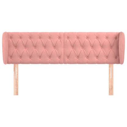 Testiera ad Orecchio Rosa 147x23x78/88 cm in Velluto