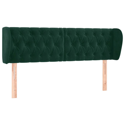 Testiera ad Orecchio Verde Scuro 163x23x78/88 cm in Velluto