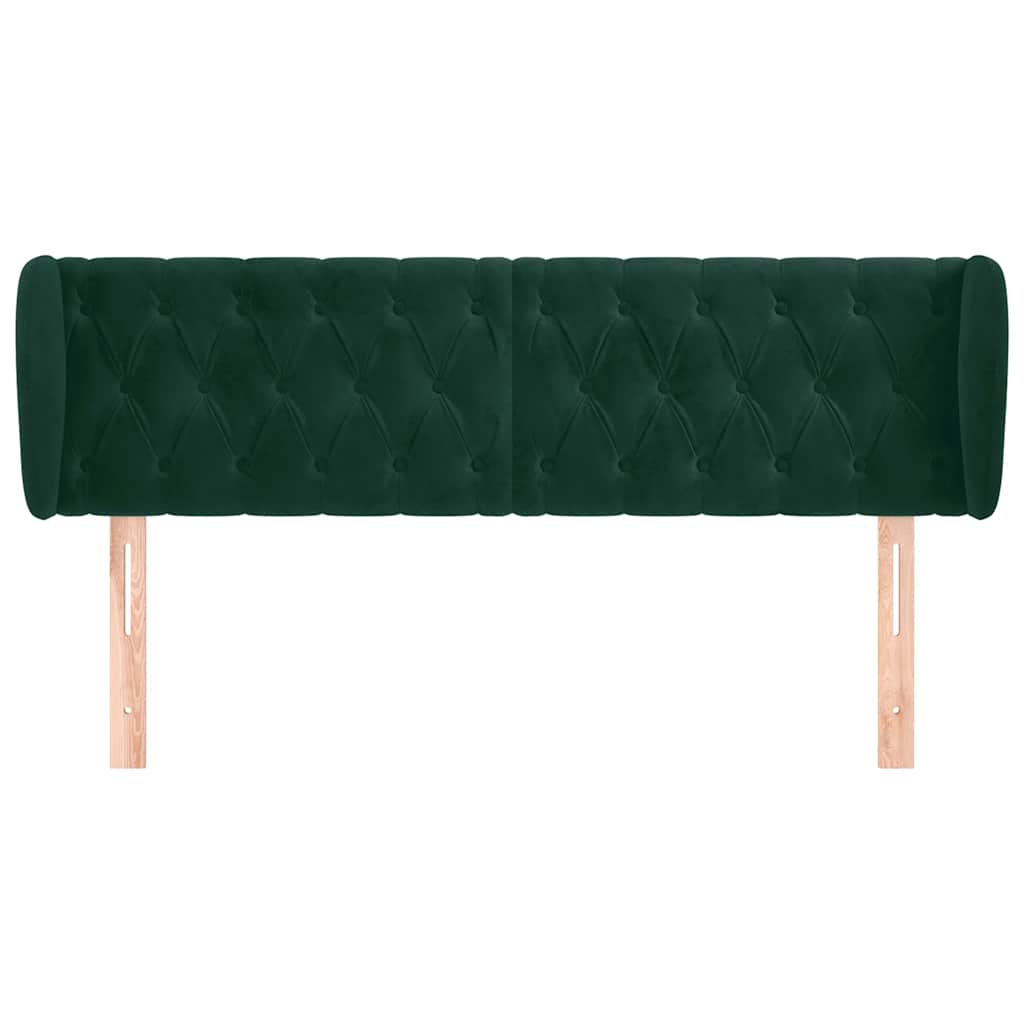 Testiera ad Orecchio Verde Scuro 163x23x78/88 cm in Velluto