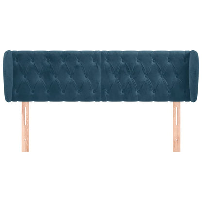 Testiera ad Orecchio Blu Scuro 163x23x78/88 cm in Velluto