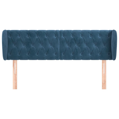 Testiera ad Orecchio Blu Scuro 163x23x78/88 cm in Velluto