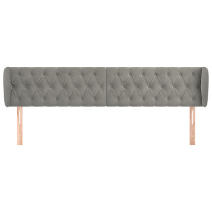 Testiera ad Orecchio Grigio Chiaro 183x23x78/88 cm in Velluto