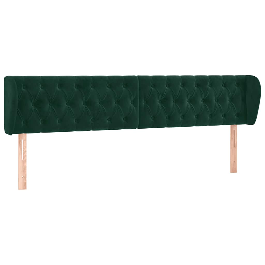Testiera ad Orecchio Verde Scuro 183x23x78/88 cm in Velluto