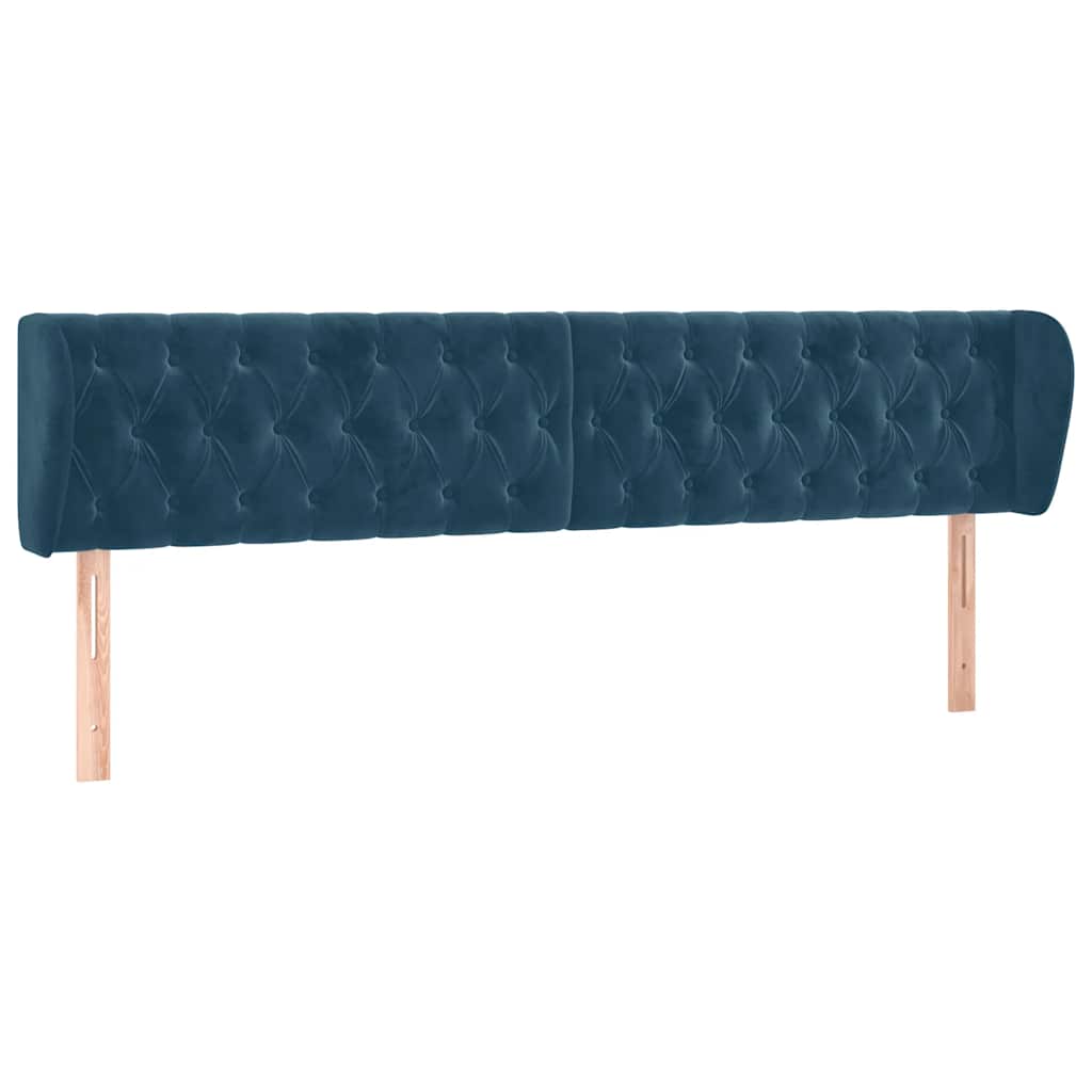 Testiera ad Orecchio Blu Scuro 183x23x78/88 cm in Velluto