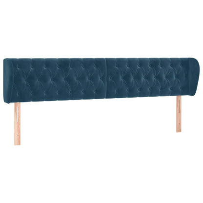 Testiera ad Orecchio Blu Scuro 183x23x78/88 cm in Velluto