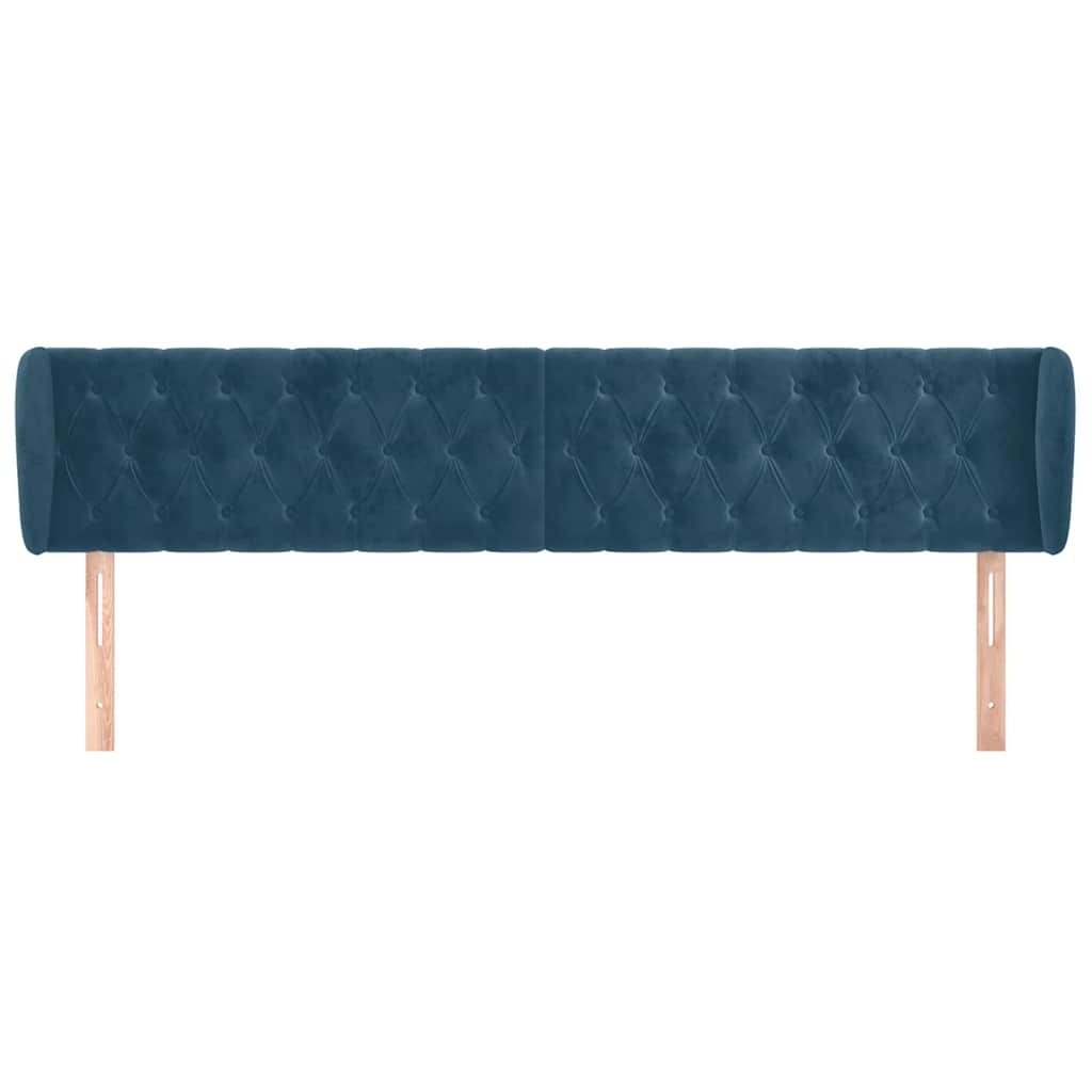 Testiera ad Orecchio Blu Scuro 183x23x78/88 cm in Velluto