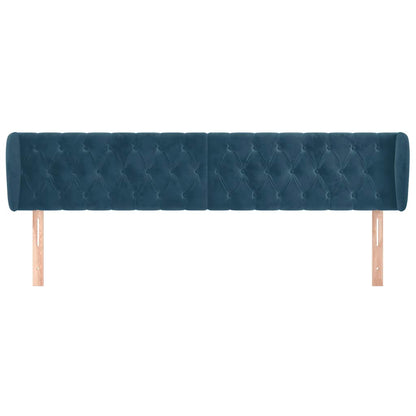 Testiera ad Orecchio Blu Scuro 183x23x78/88 cm in Velluto