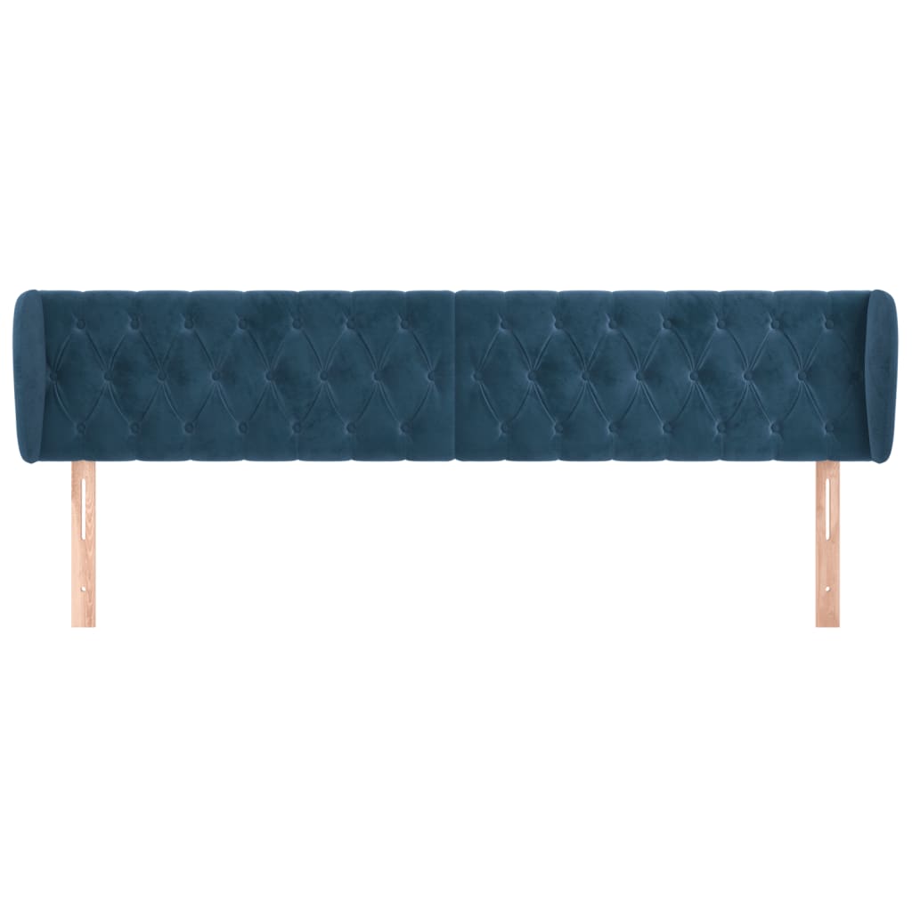 Testiera ad Orecchio Blu Scuro 183x23x78/88 cm in Velluto
