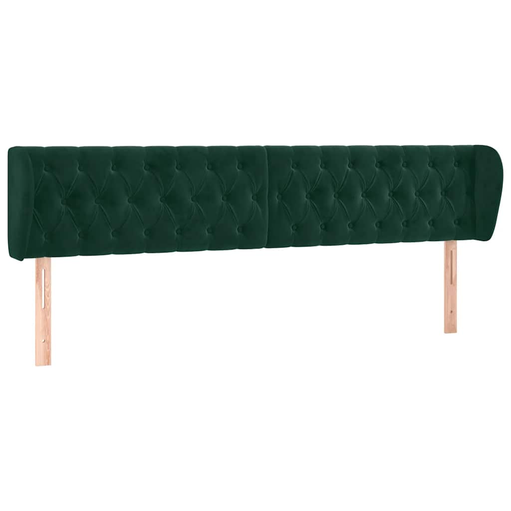 Testiera ad Orecchio Verde Scuro 203x23x78/88 cm in Velluto