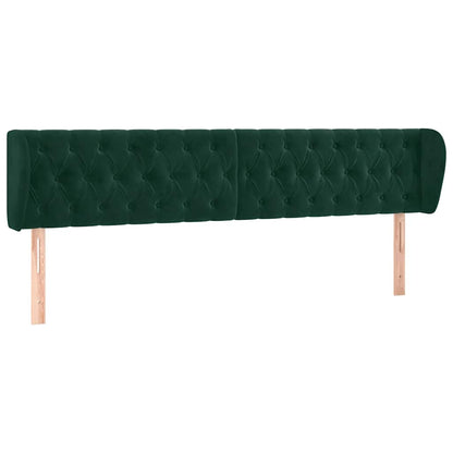 Testiera ad Orecchio Verde Scuro 203x23x78/88 cm in Velluto