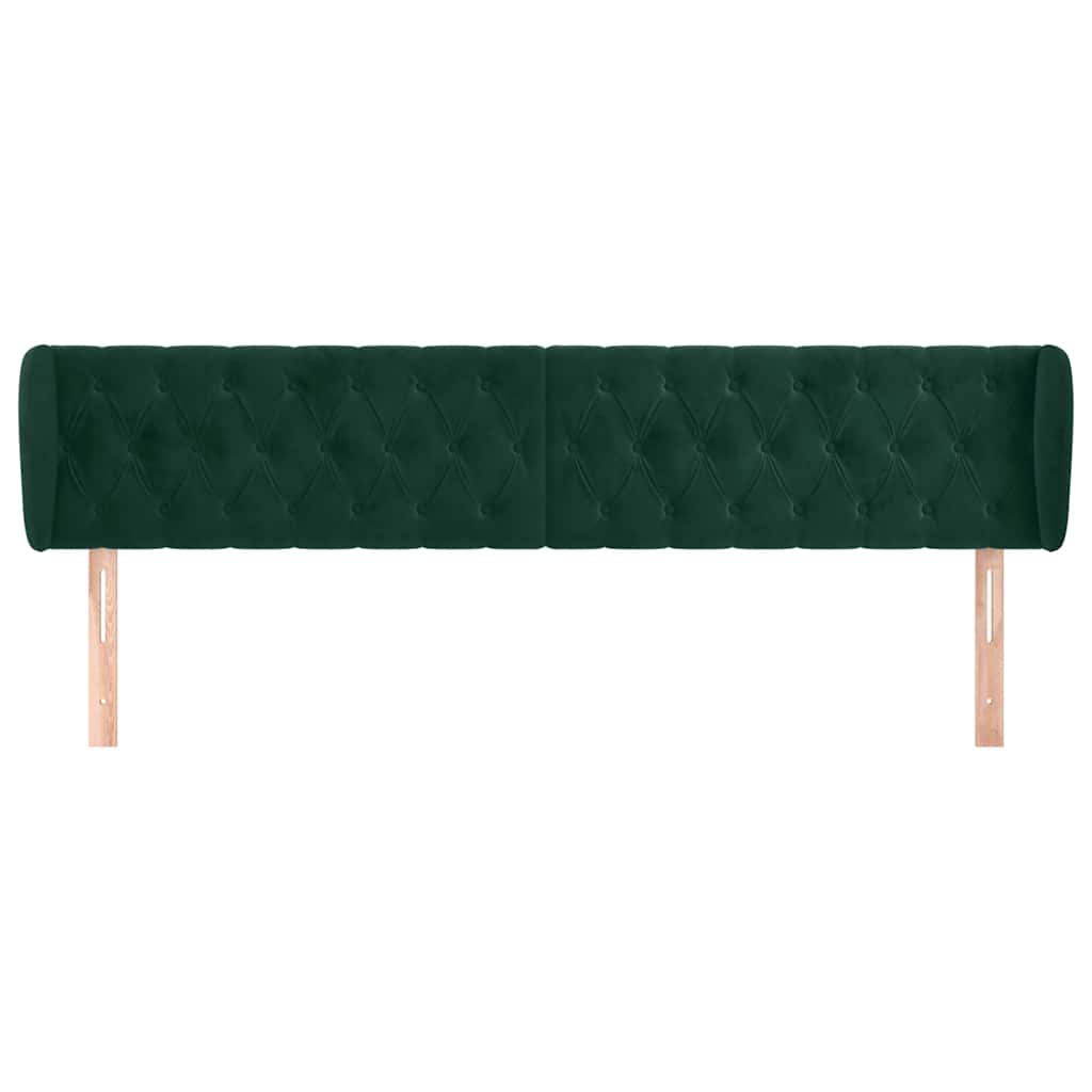 Testiera ad Orecchio Verde Scuro 203x23x78/88 cm in Velluto