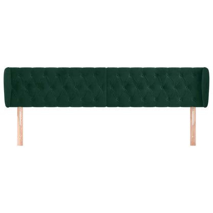 Testiera ad Orecchio Verde Scuro 203x23x78/88 cm in Velluto