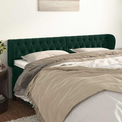 Testiera ad Orecchio Verde Scuro 203x23x78/88 cm in Velluto