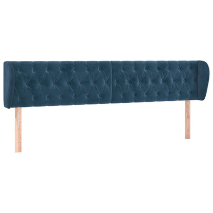 Testiera ad Orecchio Blu Scuro 203x23x78/88 cm in Velluto
