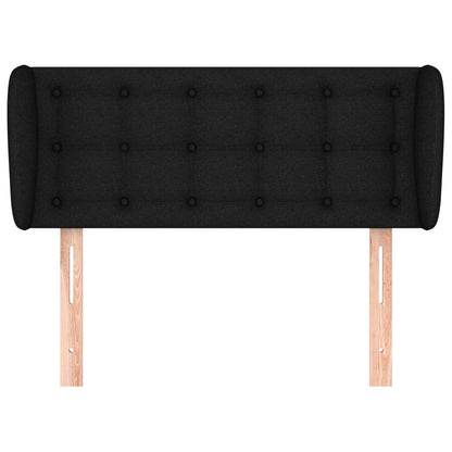 Testiera ad Orecchio Nera 83 x 23 x 78/88 cm in Tessuto