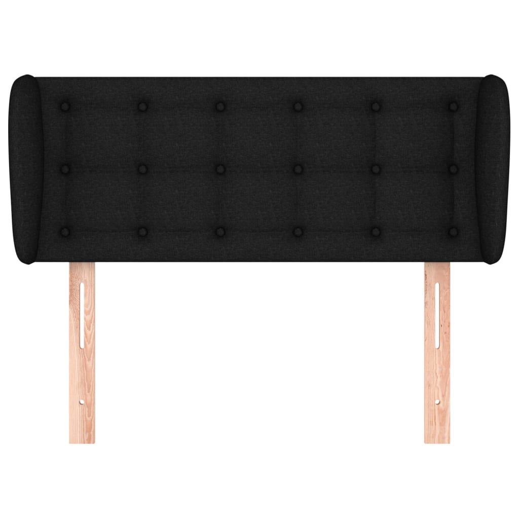 Testiera ad Orecchio Nera 83 x 23 x 78/88 cm in Tessuto