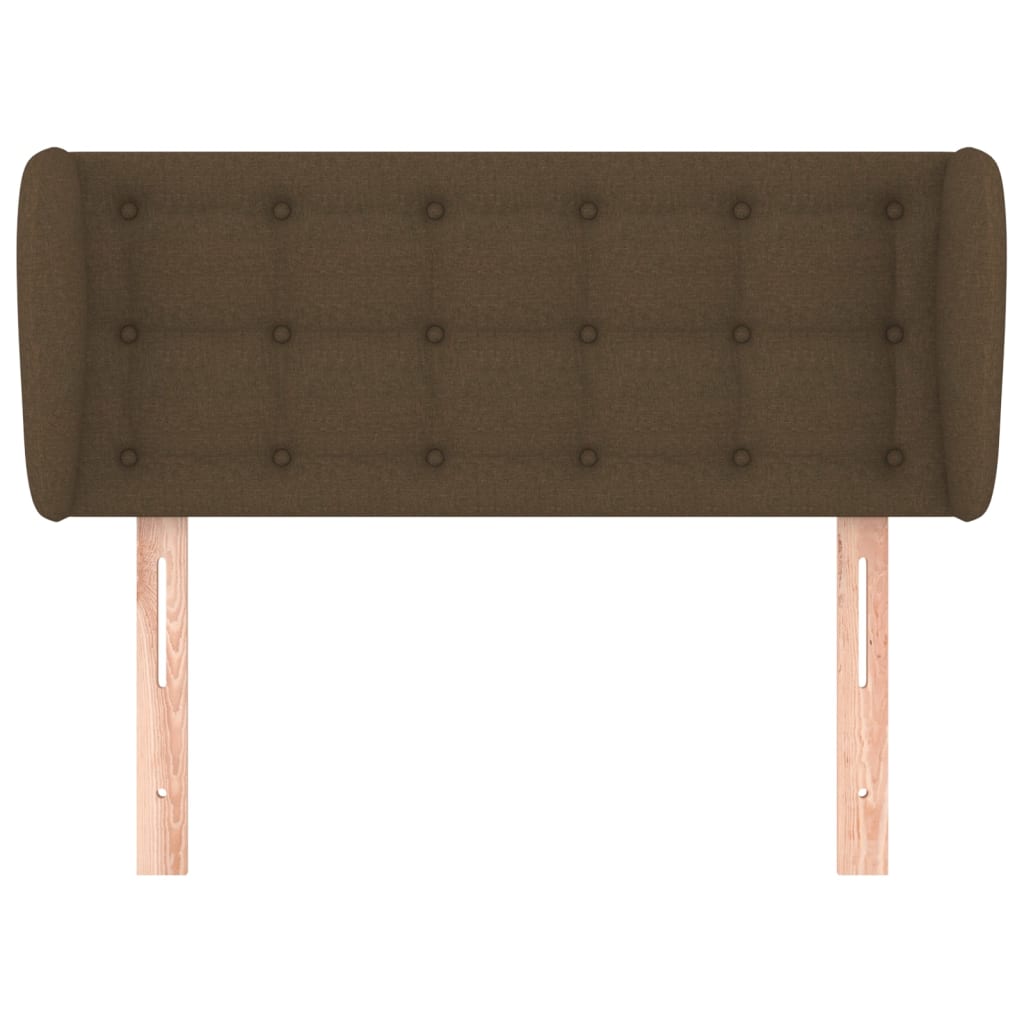 Testiera ad Orecchio Marrone Scuro 93x23x78/88 cm in Tessuto