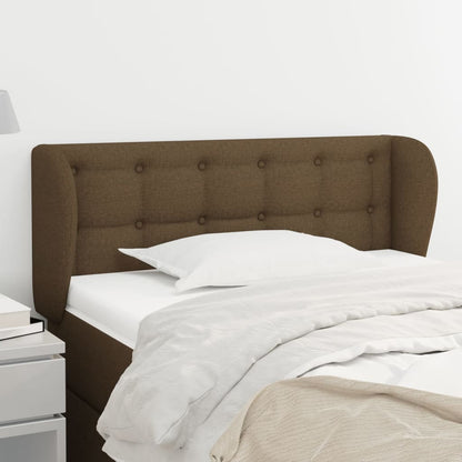 Testiera ad Orecchio Marrone Scuro 93x23x78/88 cm in Tessuto