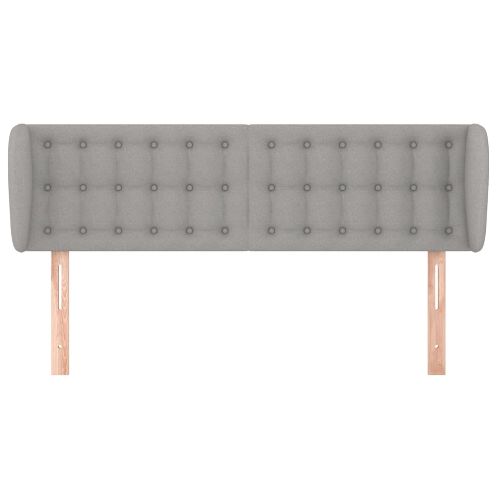 Testiera ad Orecchio Grigio Chiaro 147x23x78/88 cm in Tessuto