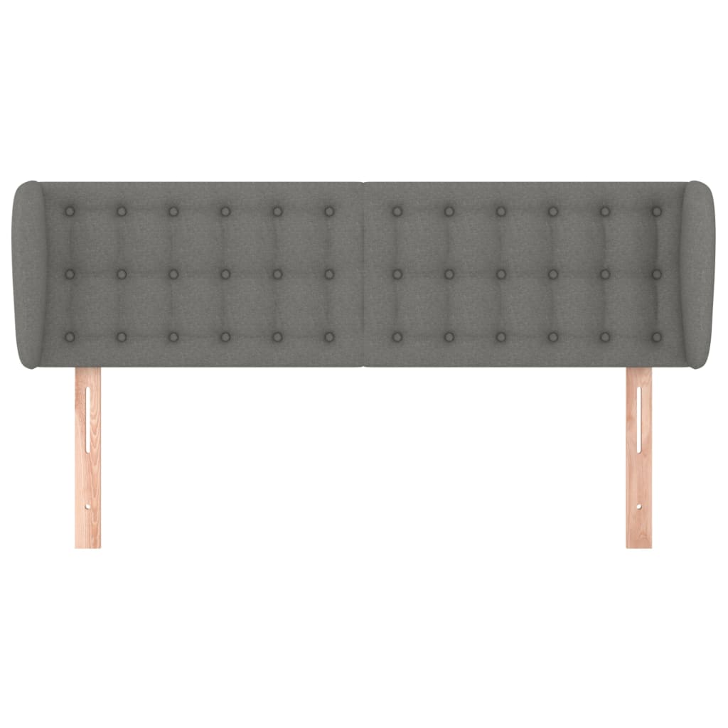 Testiera ad Orecchio Grigio Scuro 147x23x78/88 cm in Tessuto