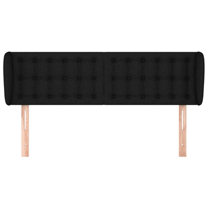 Testiera ad Orecchio Nera 147x23x78/88 cm in Tessuto