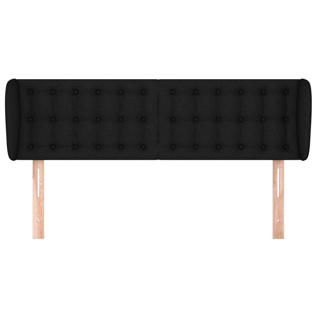 Testiera ad Orecchio Nera 147x23x78/88 cm in Tessuto
