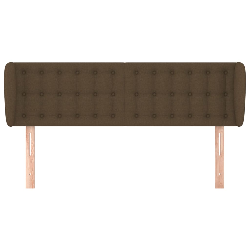 Testiera ad Orecchio Marrone Scuro 147x23x78/88 cm in Tessuto