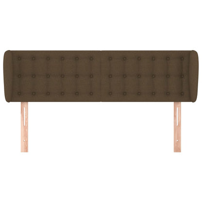 Testiera ad Orecchio Marrone Scuro 147x23x78/88 cm in Tessuto