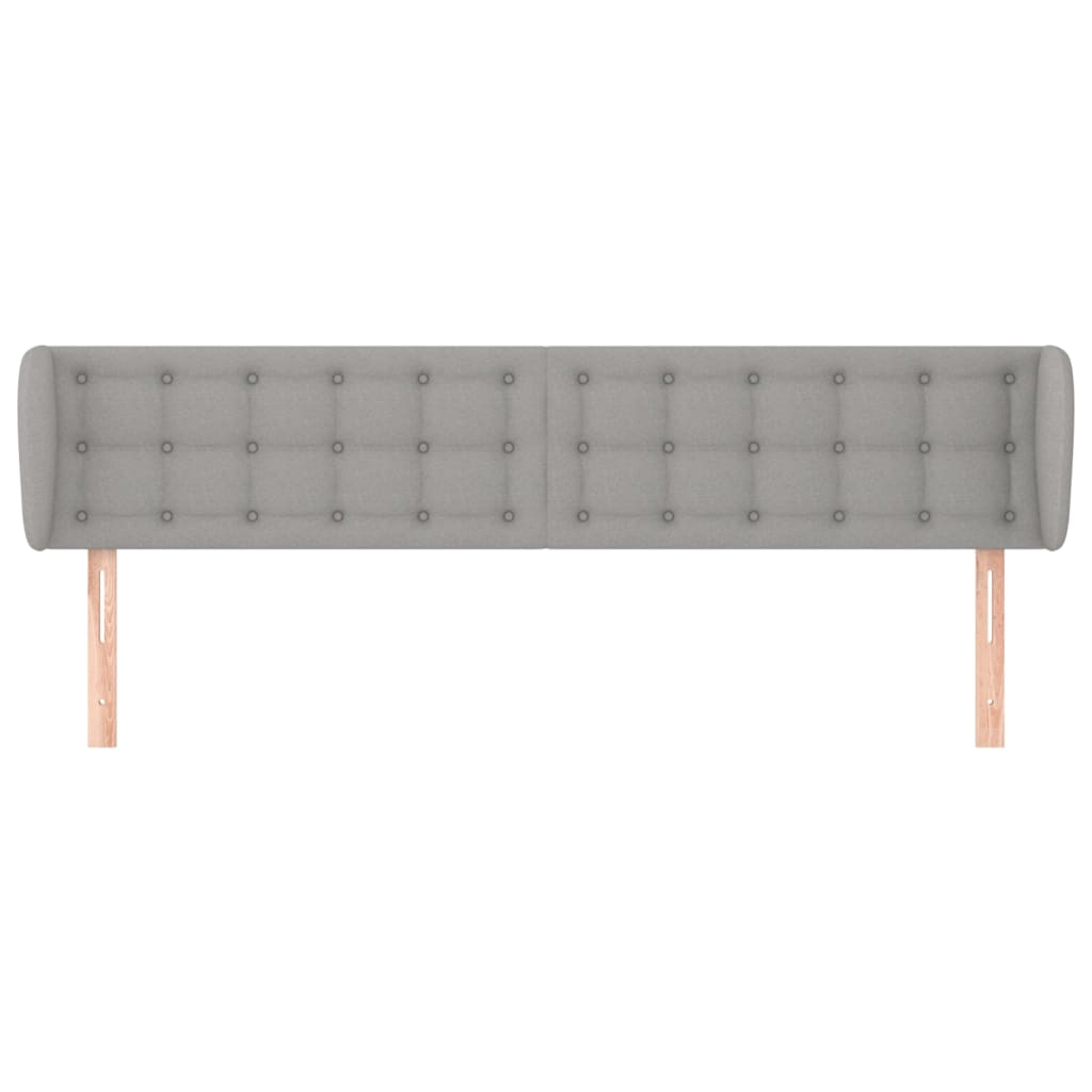 Testiera ad Orecchio Grigio Chiaro 163x23x78/88 cm in Tessuto