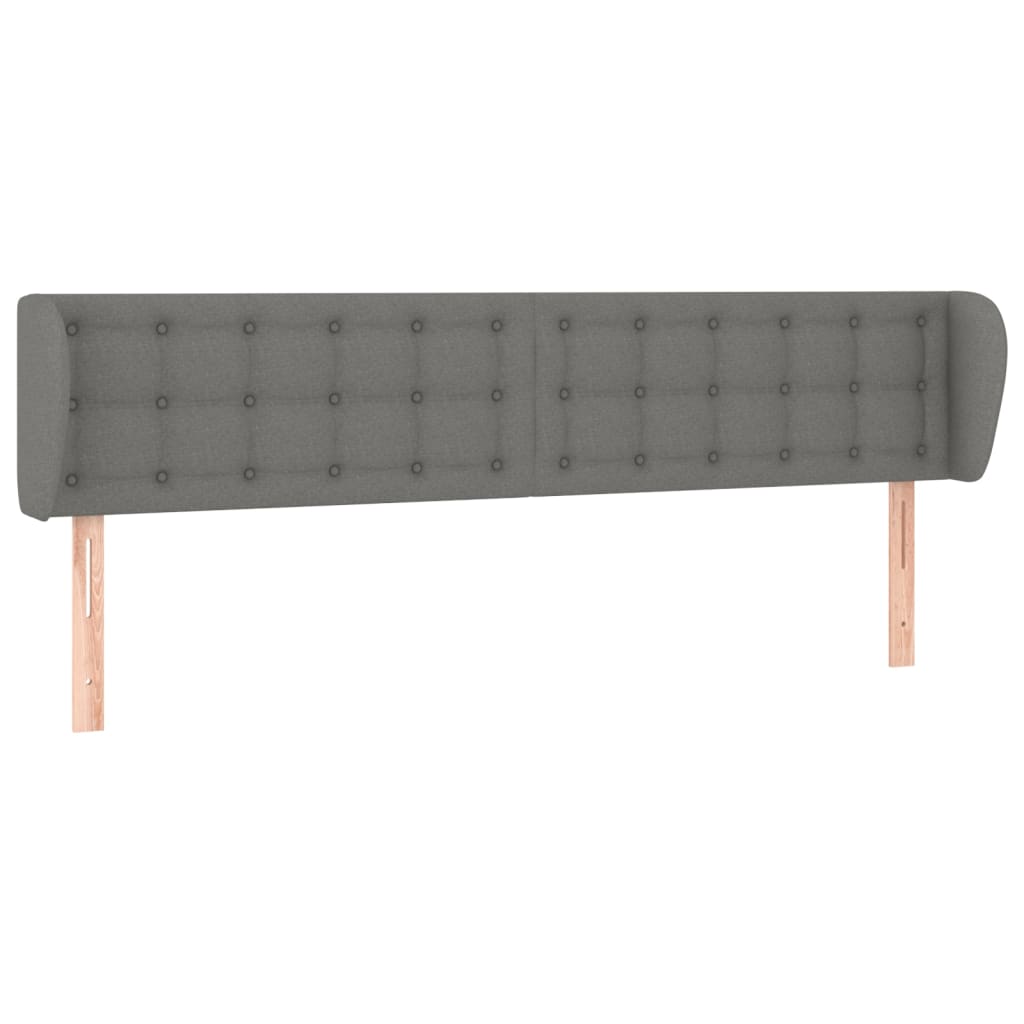 Testiera ad Orecchio Grigio Scuro 163x23x78/88 cm in Tessuto