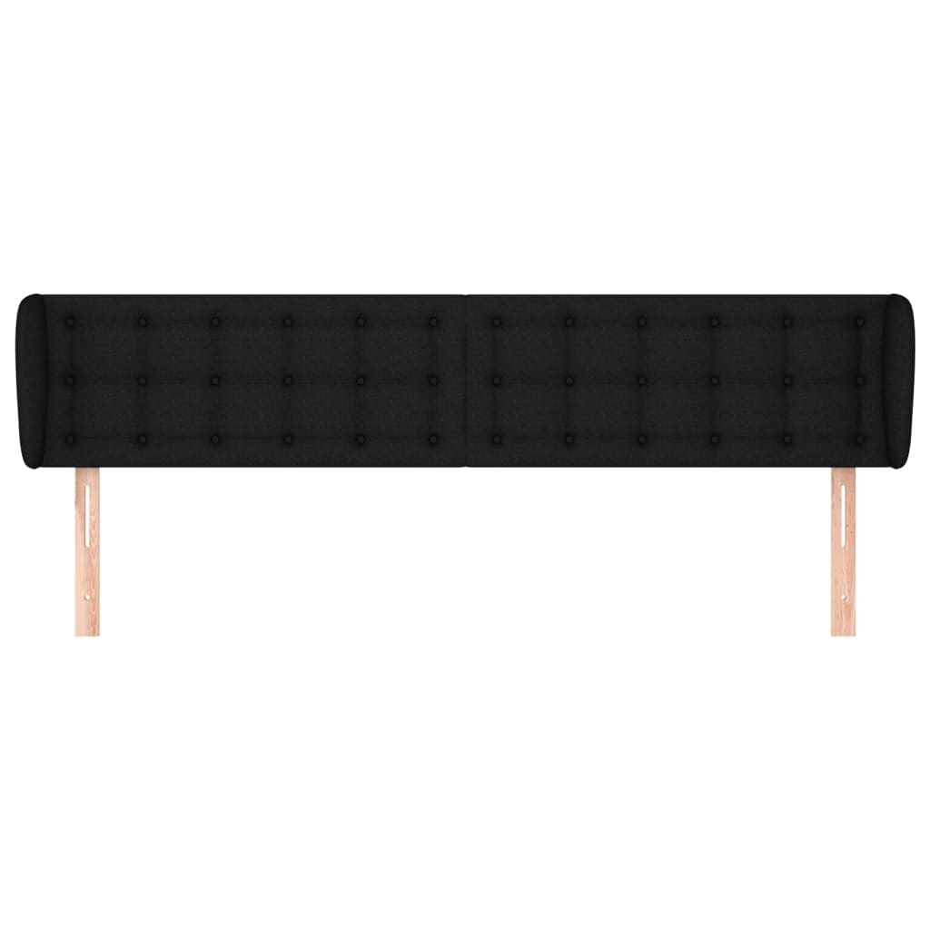 Testiera ad Orecchio Nera 163x23x78/88 cm in Tessuto