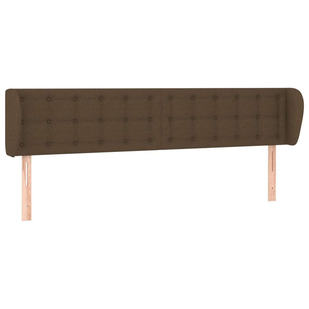 Testiera ad Orecchio Marrone Scuro 163x23x78/88 cm in Tessuto
