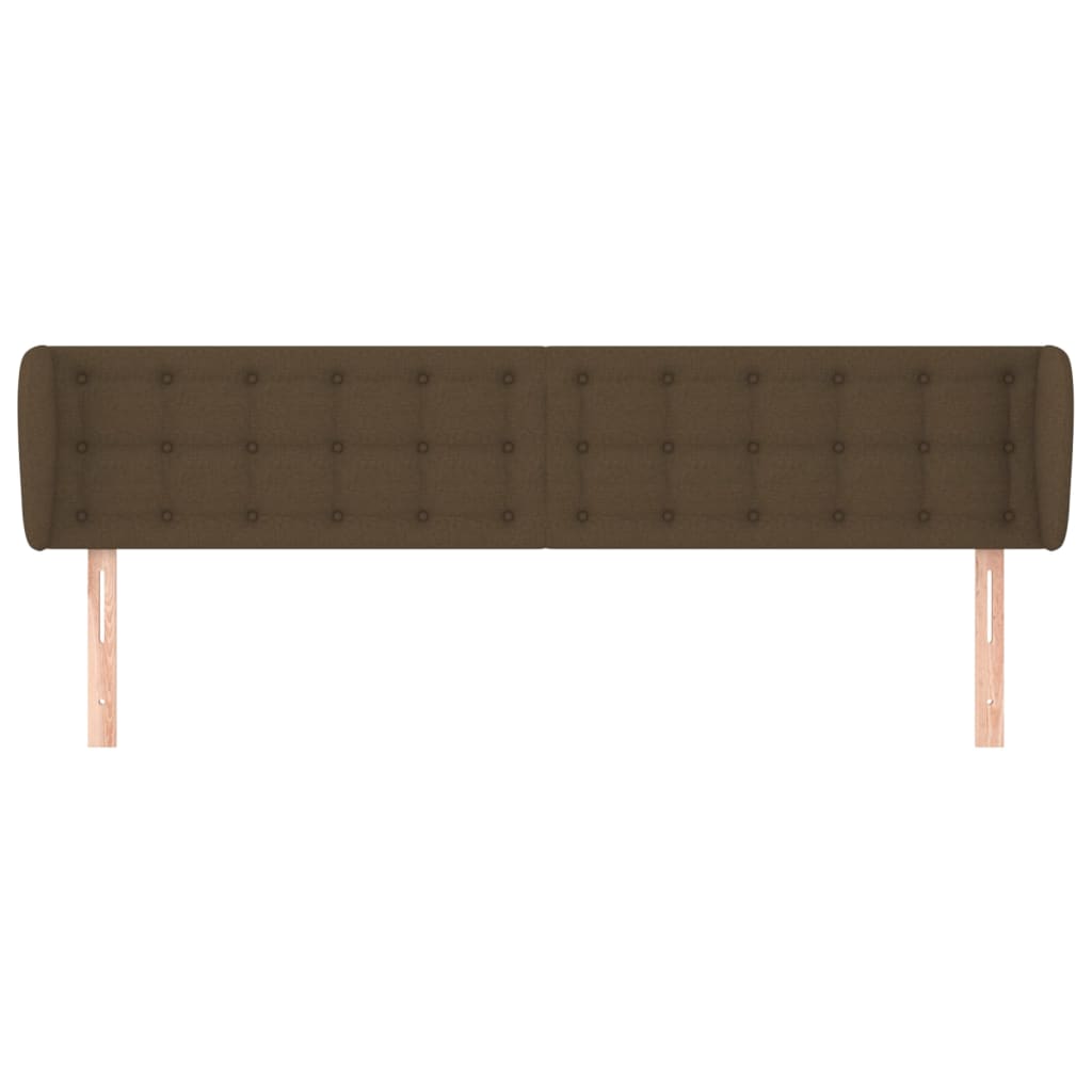 Testiera ad Orecchio Marrone Scuro 163x23x78/88 cm in Tessuto