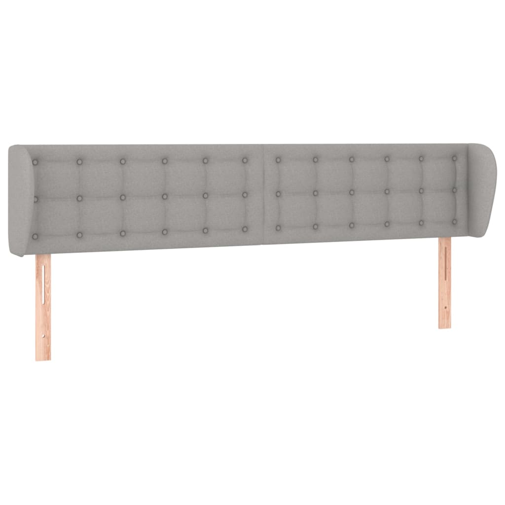 Testiera ad Orecchio Grigio Chiaro 183x23x78/88 cm in Tessuto