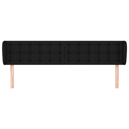 Testiera ad Orecchio Nera 183x23x78/88 cm in Tessuto