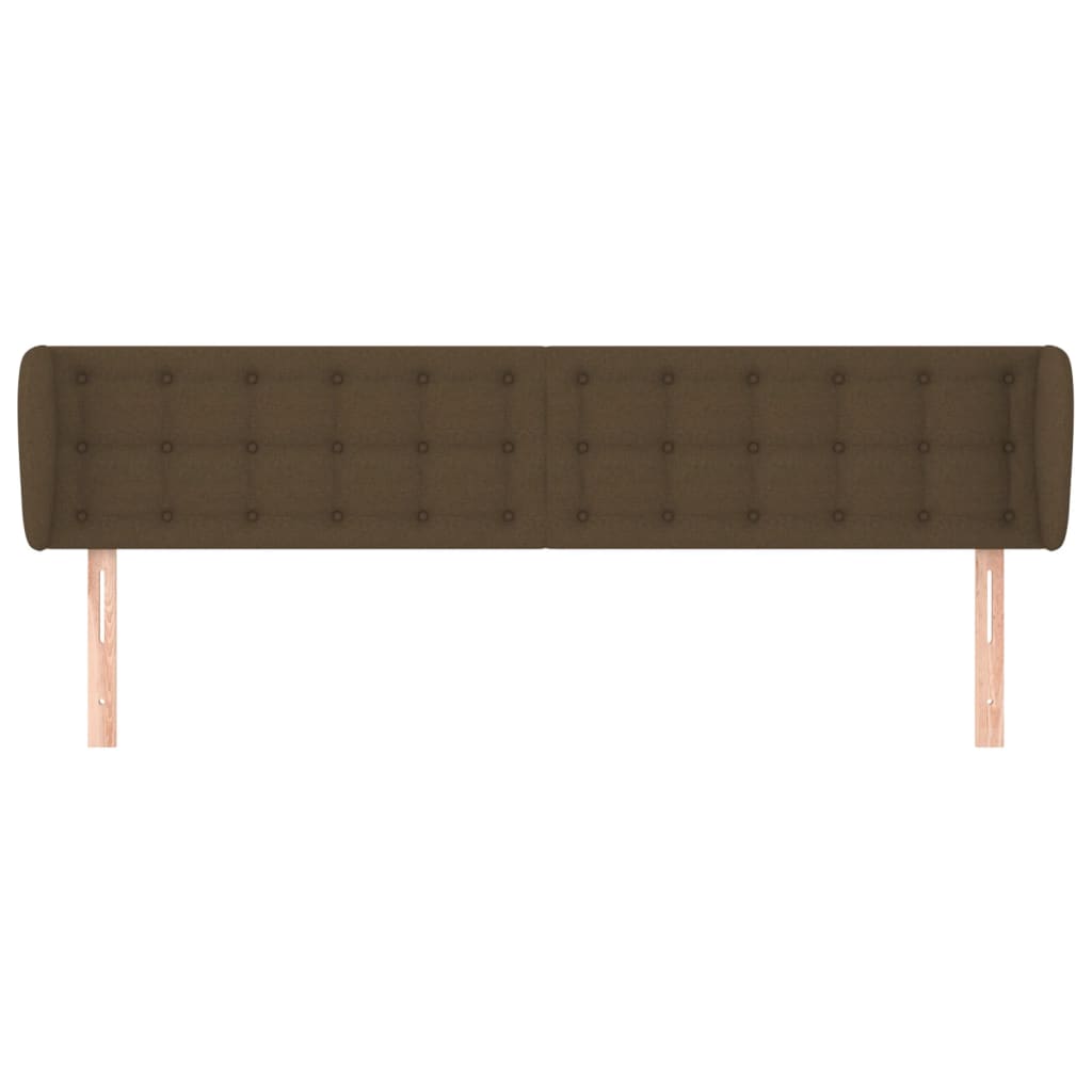 Testiera ad Orecchio Marrone Scuro 183x23x78/88 cm in Tessuto