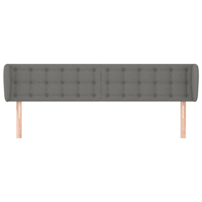 Testiera ad Orecchio Grigio Scuro 203x23x78/88 cm in Tessuto