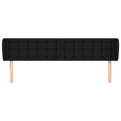 Testiera ad Orecchio Nera 203x23x78/88 cm in Tessuto