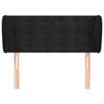 Testiera ad Orecchio Nera 83 x 23 x 78/88 cm in Velluto
