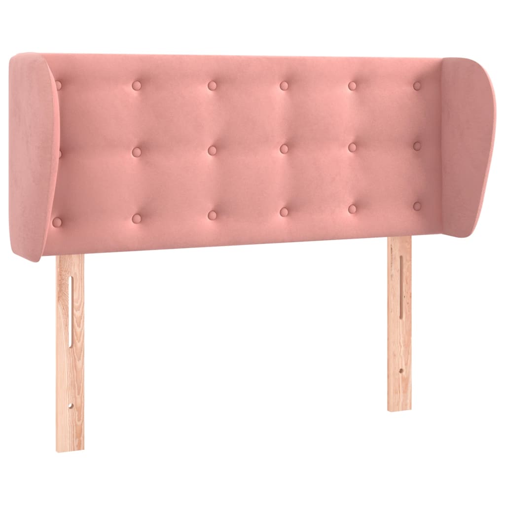Testiera ad Orecchio Rosa 83x23x78/88 cm in Velluto