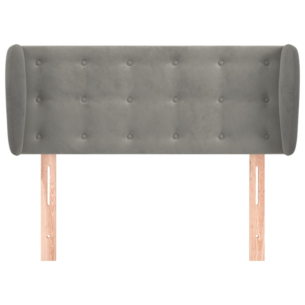 Testiera ad Orecchio Grigio Chiaro 93x23x78/88 cm in Velluto