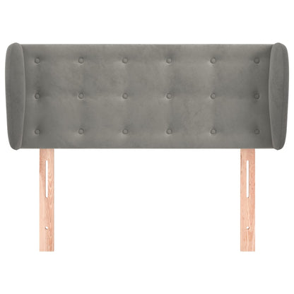 Testiera ad Orecchio Grigio Chiaro 93x23x78/88 cm in Velluto