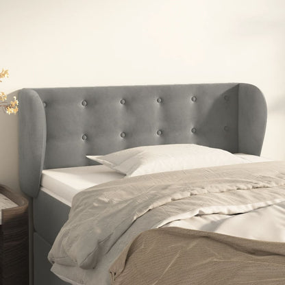 Testiera ad Orecchio Grigio Chiaro 93x23x78/88 cm in Velluto