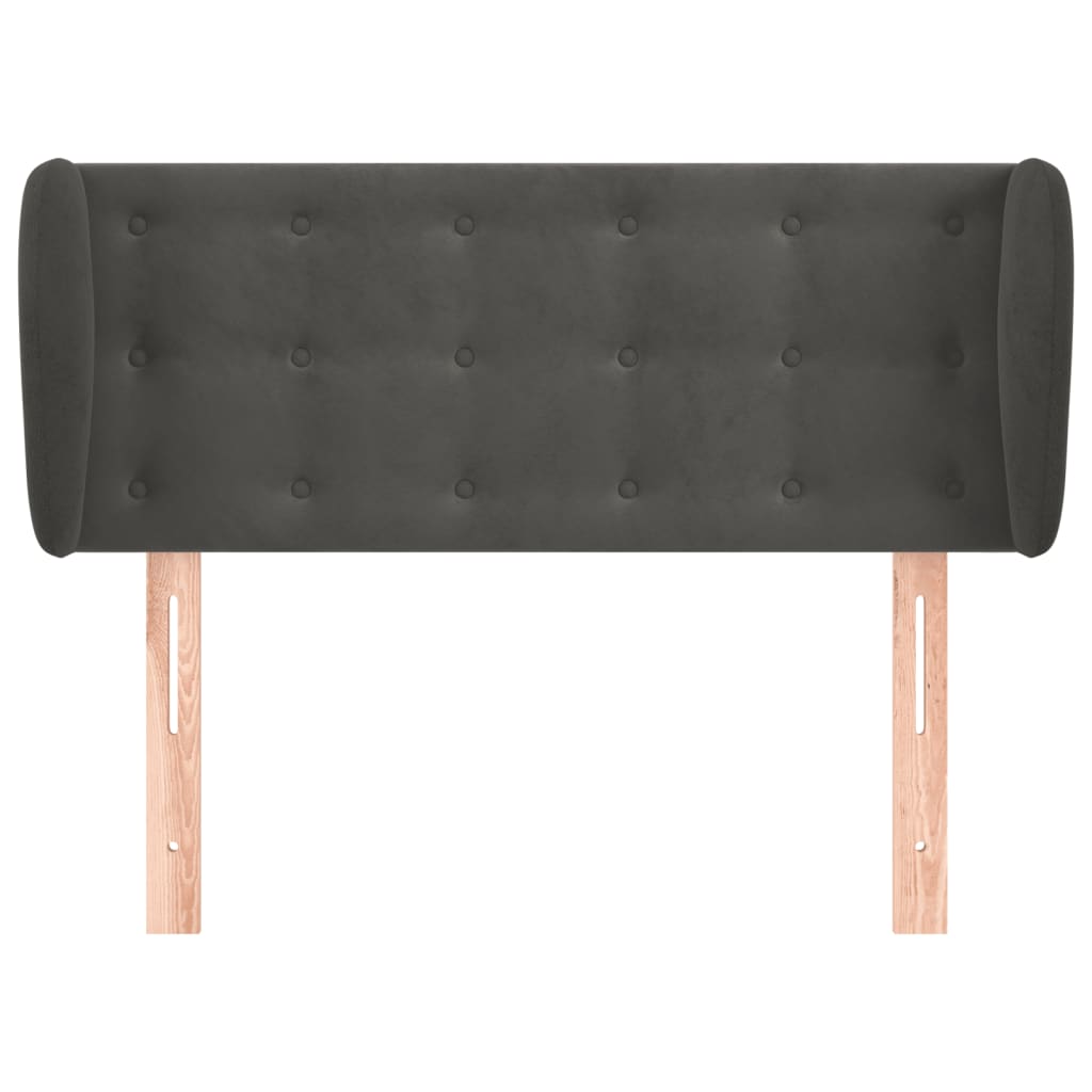 Testiera ad Orecchio Grigio Scuro 93x23x78/88 cm in Velluto