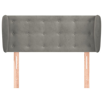 Testiera ad Orecchio Grigio Chiaro 103x23x78/88 cm in Velluto