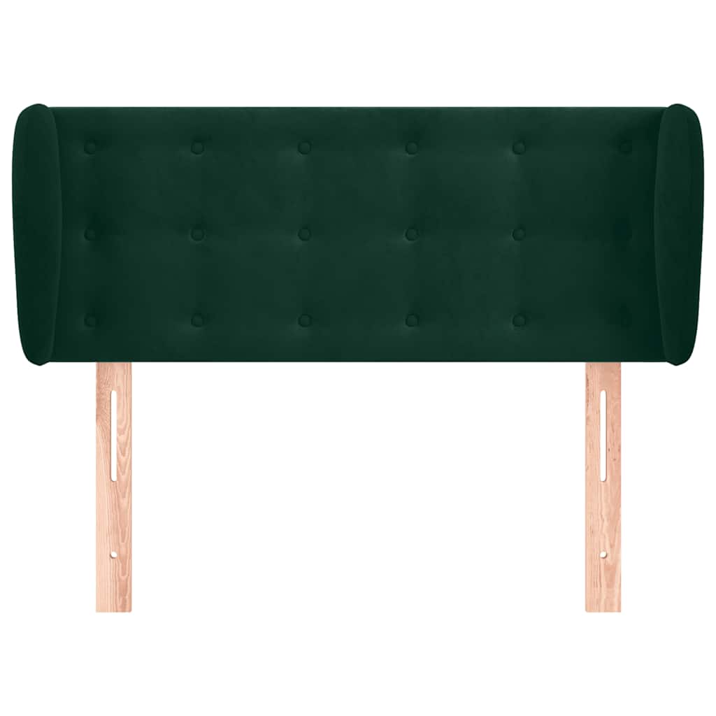 Testiera ad Orecchio Verde Scuro 103x23x78/88 cm in Velluto